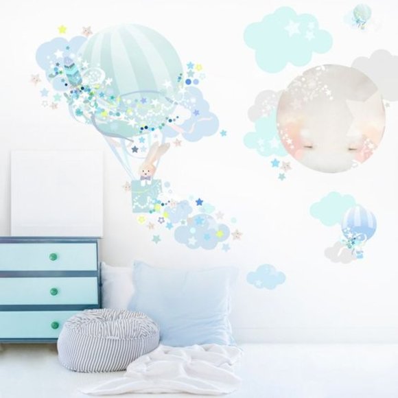 Oopsy Daisy Magical Balloons By Schmooks 60 Fabric Wall Art Decals For Kids - Picture 2 of 11